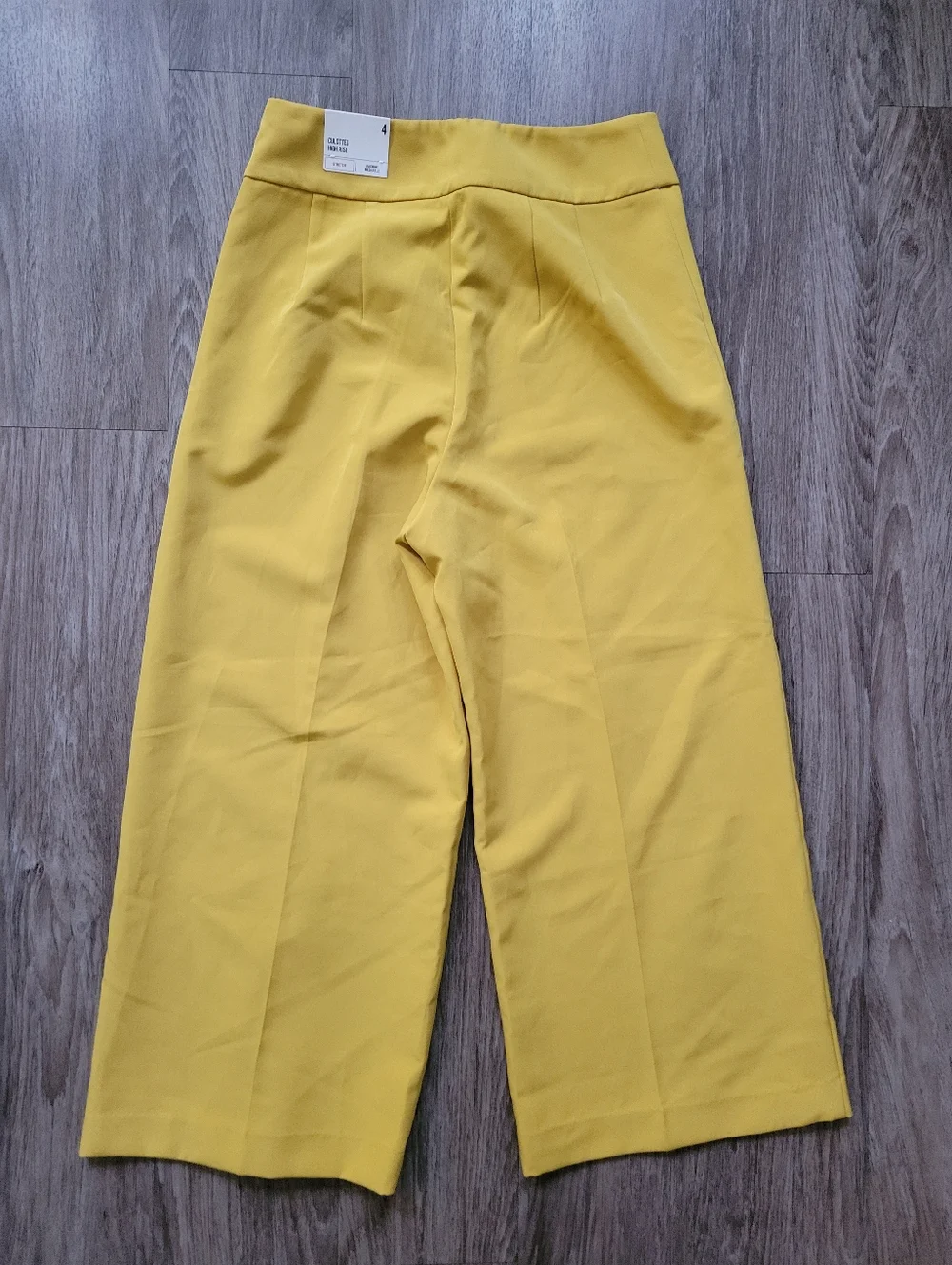 Express Mustard Wide-Leg Cropped Pants